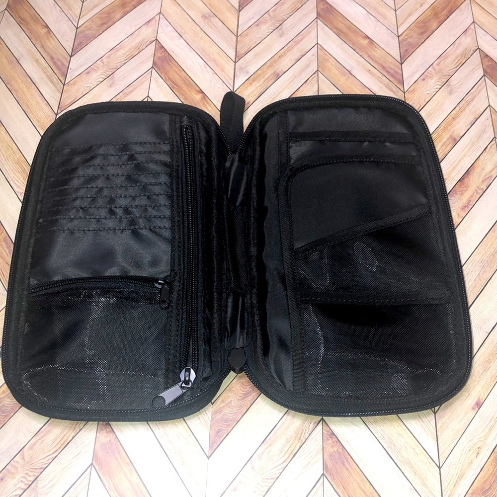 Amazon Basics RFID Travel Passport Wallet Organizer         10 x 5 Inches, Black - Picture 3 of 5